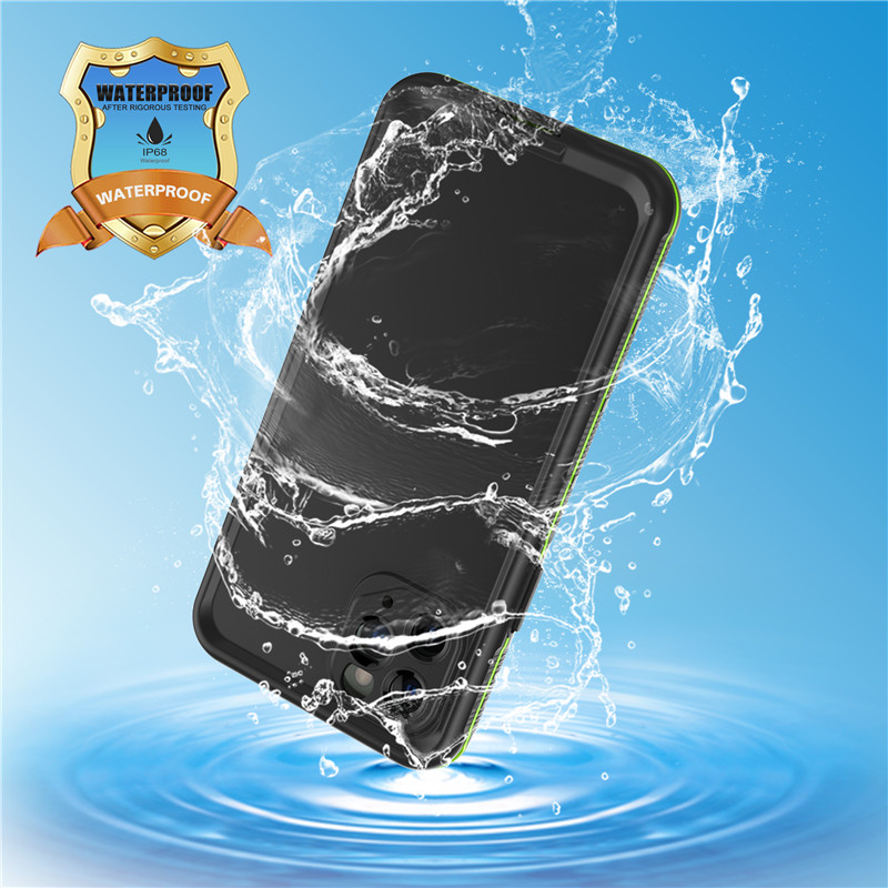 Universal vattentät fodral handtelefon vattentät fodral iphone vattentät telefon för iPhone 11 pro (svart) med fast färgtäckning