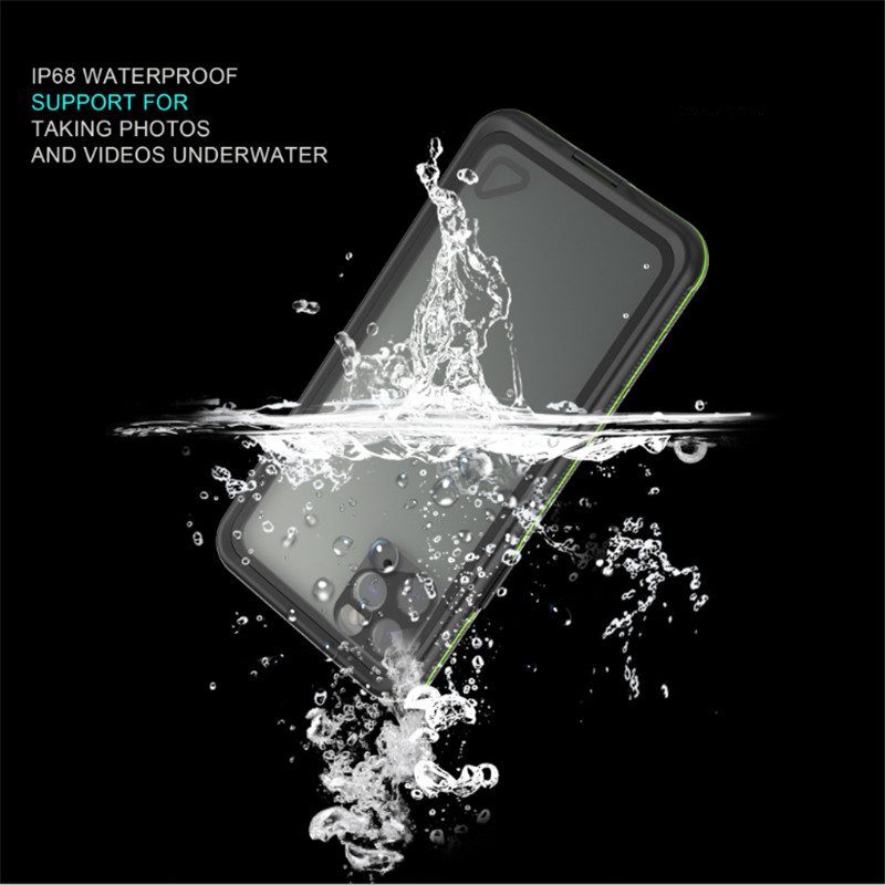 Vattentät telefonfodral för badvatten iphone 11 pro max fodral livssäker telefon (svart) med transparent baksida