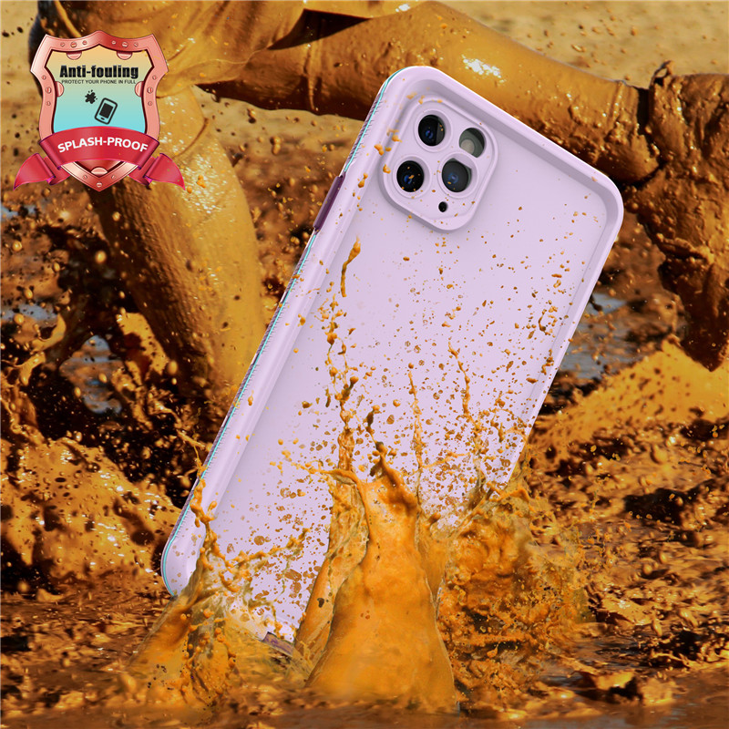 Livbeständig iphon11 pro max case Apple under iphone- fodral vattentät telefonhållare ((purpur) med fast färg på ryggen