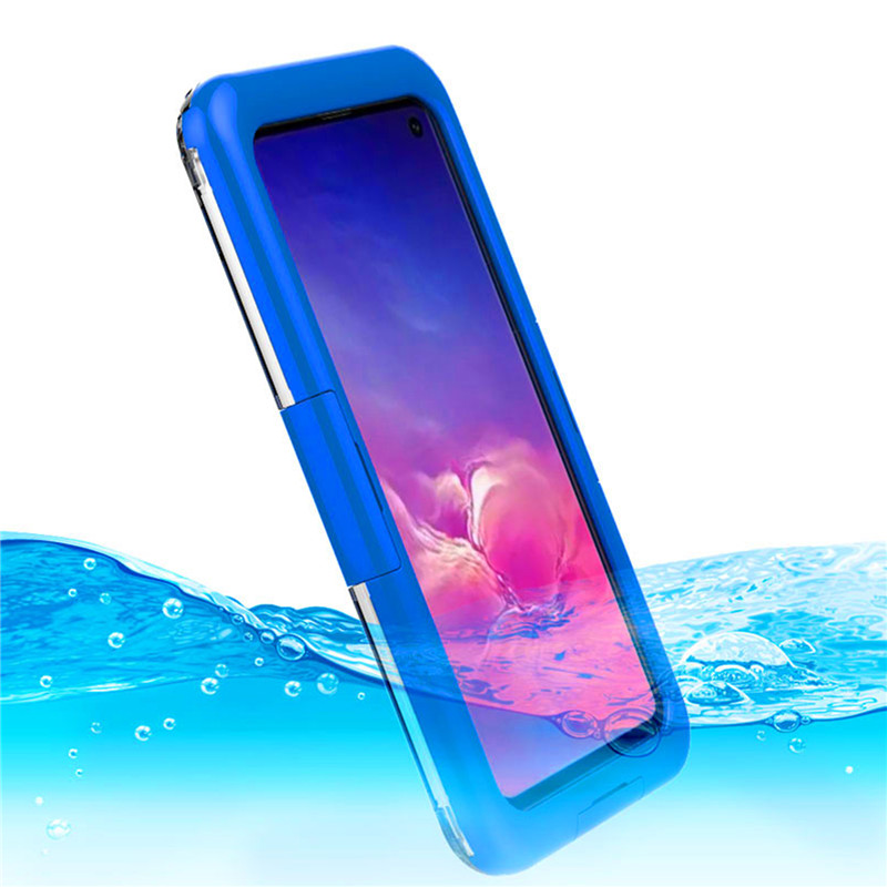Undervattens telefonskydd bästa livssäkra telefonfodral för Samsung S10 (blå)