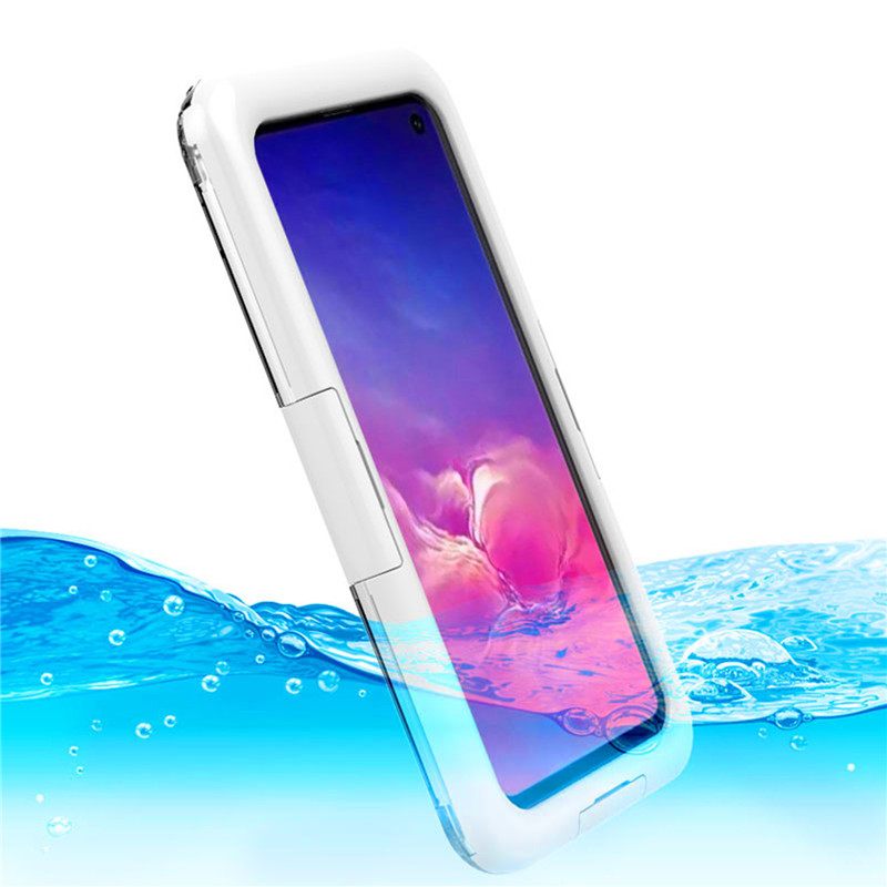 Telefonfodral med vatten i dem telefonvattenskydd livväska för Samsung S10 (vit)
