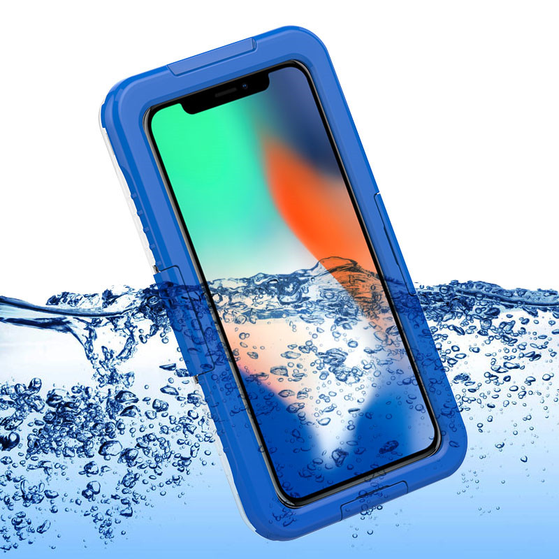 Vattentätt telefonfodral iphone XS Max väterbeständig mobil fodral livssäker fodral (blå)
