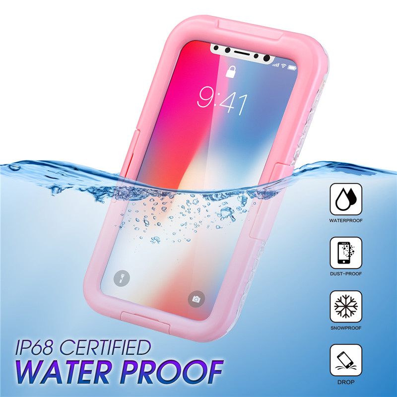 Iphone XR ip68-fallet vattentät telefon plånbok allt bevis bevis bevis